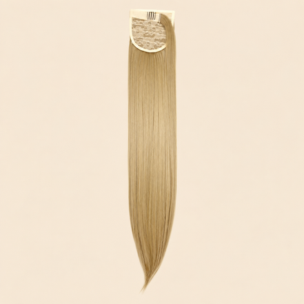 Steile ponytail met klittenband warm koperblond (27 BOD) 60 cm – De HaarBoetiek