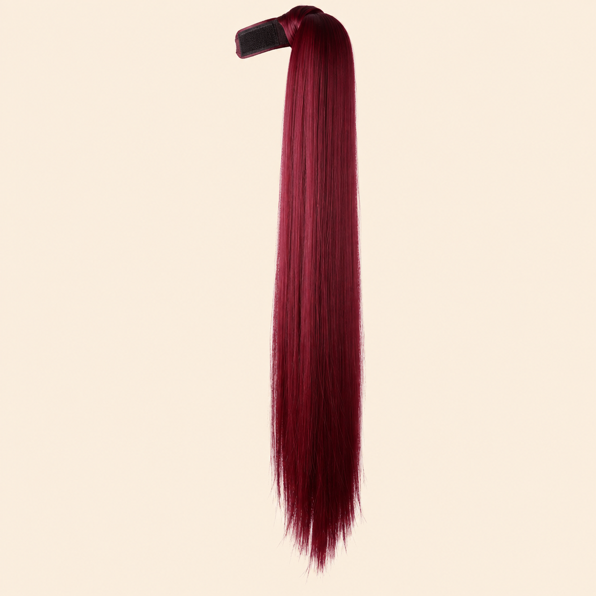 Steile ponytail met klittenband bordeaux (39 BOD) 60 cm – De HaarBoetiek