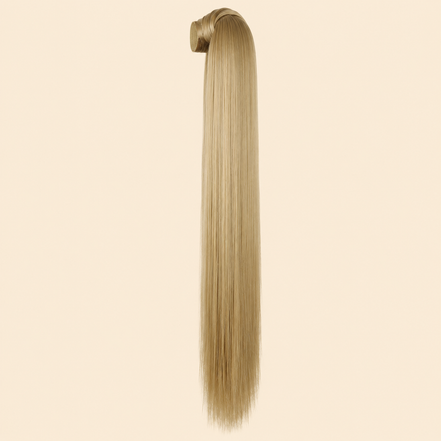 Steile ponytail met klittenband beigeblond (K16 BOD) 60 cm – De HaarBoetiek