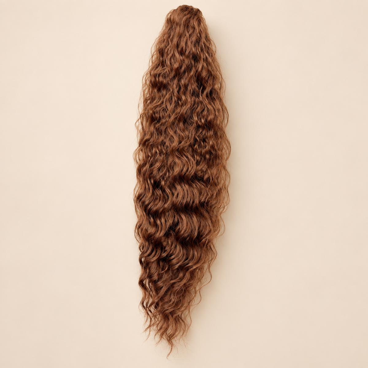 Golvende ponytail met trekkoord koperbruin (30) 80 cm – De HaarBoetiek