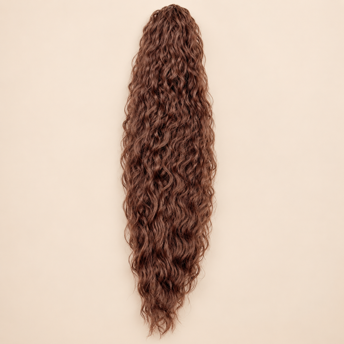 Golvende ponytail met trekkoord roodbruin (33) 80 cm – De HaarBoetiek