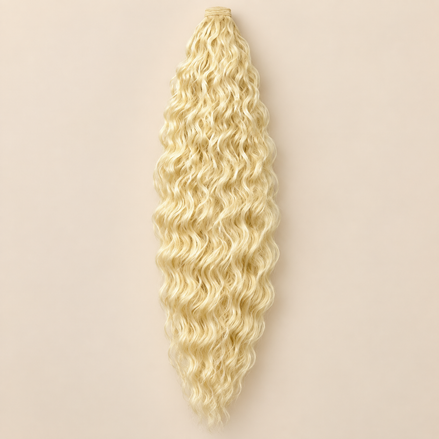 Golvende ponytail met trekkoord lichtblond (613) 80 cm – De HaarBoetiek
