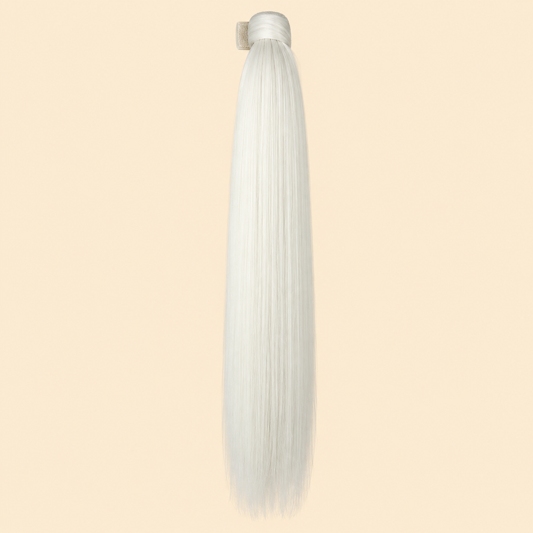 Steile ponytail met klittenband zilverwit (60 BOD) 60 cm – De HaarBoetiek