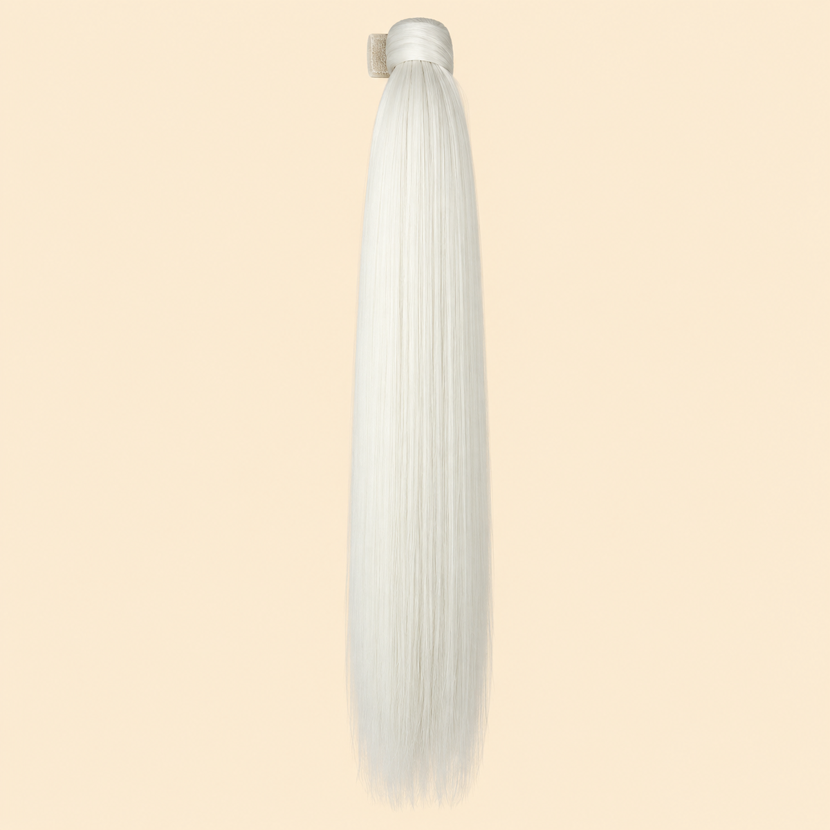 Steile ponytail met klittenband zilverwit (60 BOD) 60 cm – De HaarBoetiek