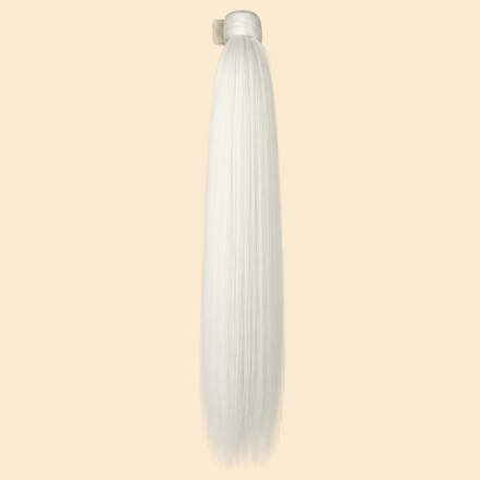 Steile ponytail met klittenband zilverwit (60 BOD) 60 cm – De HaarBoetiek