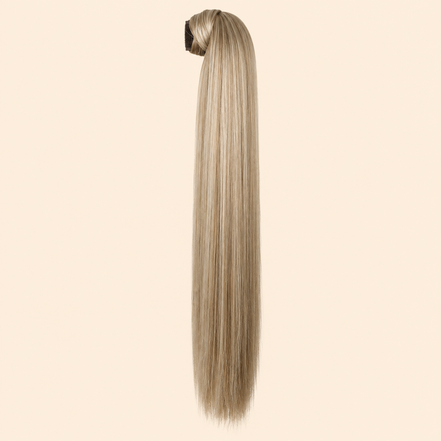 Steile ponytail met klittenband asblond (Ash Blonde BOD) 60 cm – De HaarBoetiek