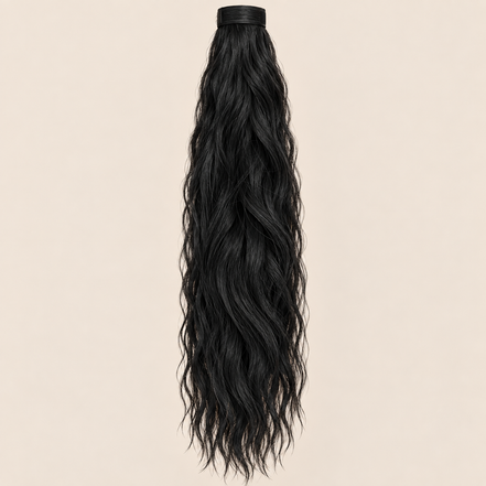 WRMA 90 cm ponytail kleur 1 op beige achtergrond