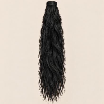 WRMA 90 cm ponytail kleur 1 op beige achtergrond