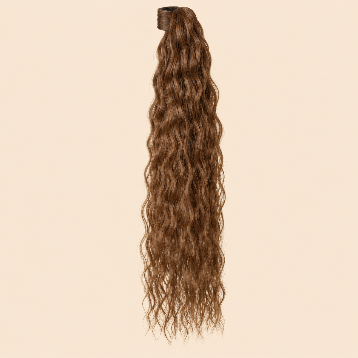 Golvende BraidOrDie ponytail met klittenband middenbruin (10) 60 cm – De HaarBoetiek