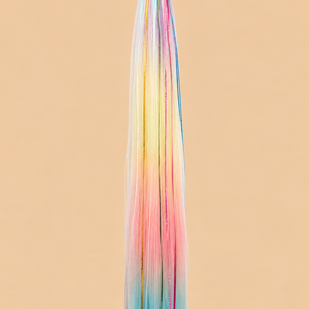 Ponytail Pastel Rainbow Roze/Blauw – ±66 cm – De HaarBoetiek