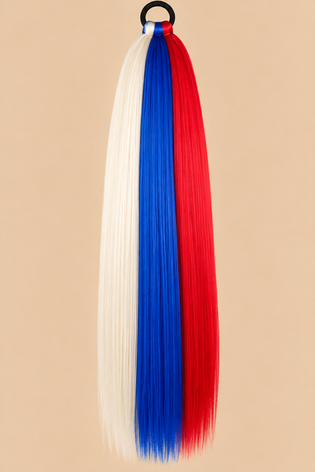 Ponytail Rood/Wit/Blauw – De HaarBoetiek