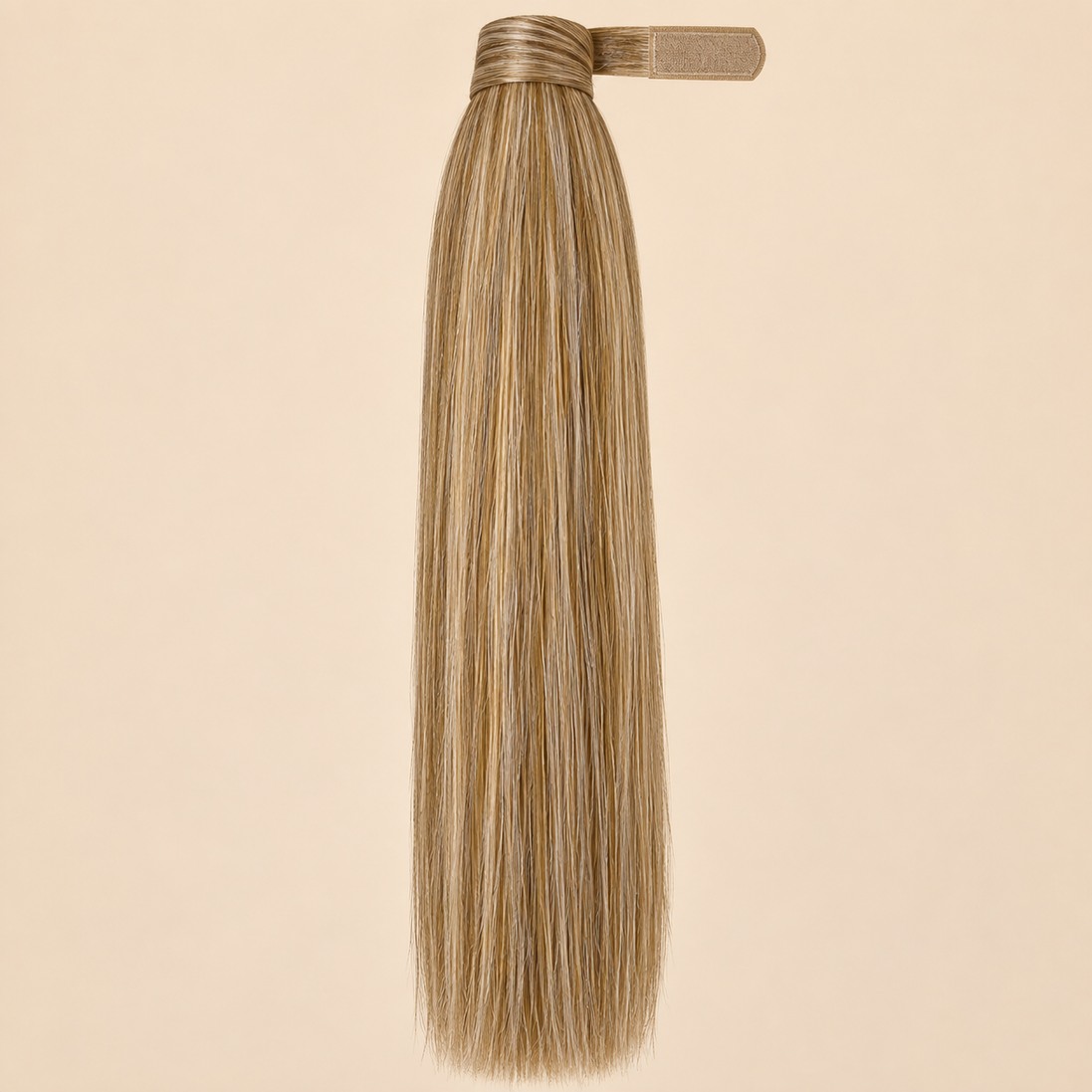 Steile ponytail met klittenband warm blond (Rich Blonde) 60 cm – De HaarBoetiek