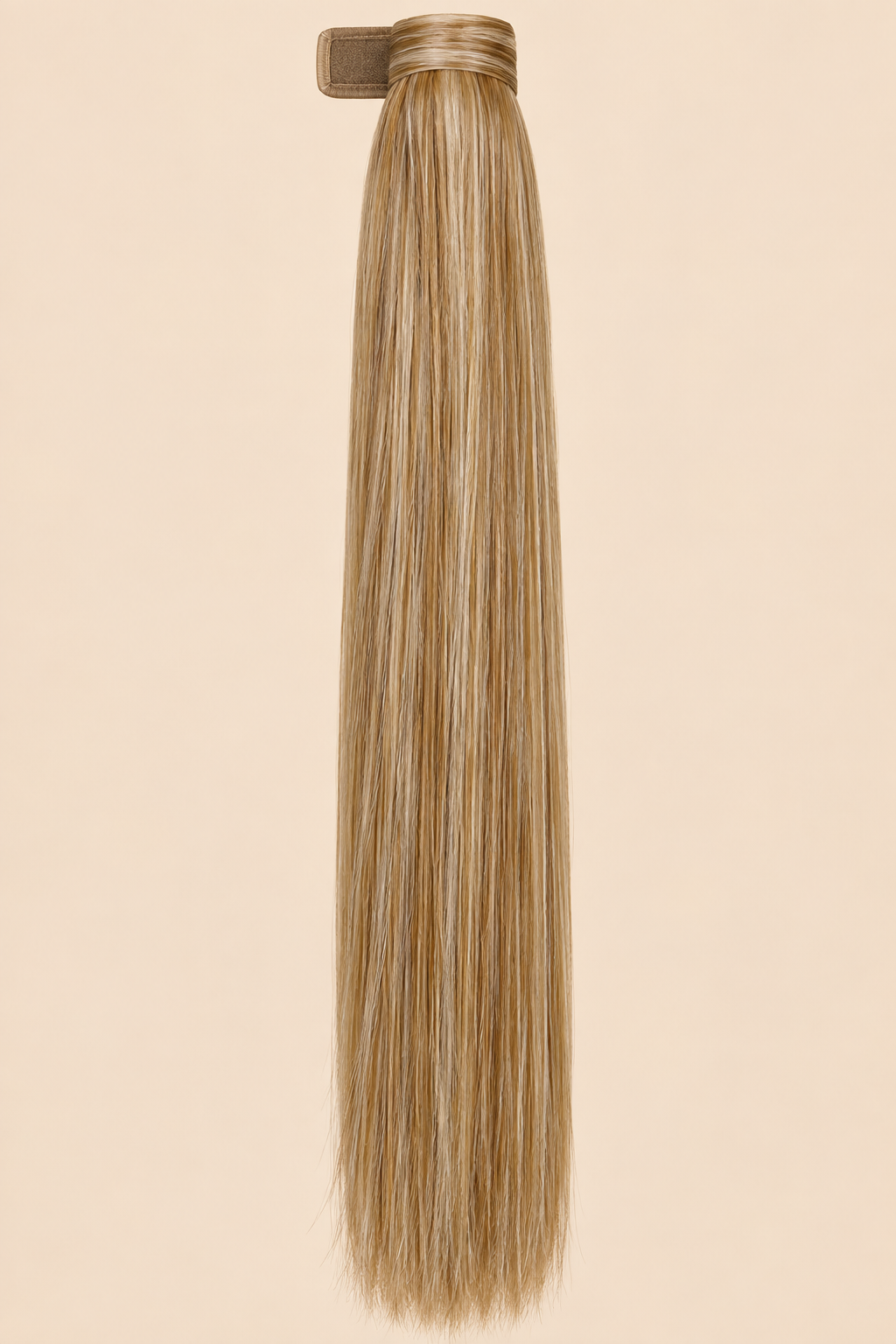 Steile ponytail met klittenband warm blond (Rich Blonde) 90 cm – De HaarBoetiek