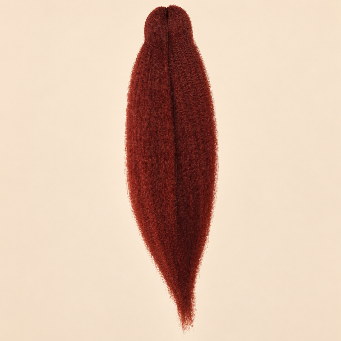 Jumbo Braid Pre-Stretched EVE 70 cm – 350 koperrood op beige achtergrond