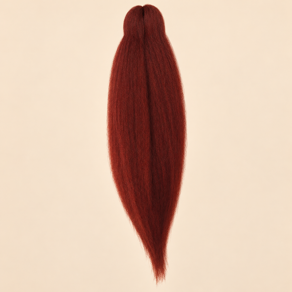 Jumbo Braid Pre-Stretched EVE 70 cm – 350 koperrood op beige achtergrond