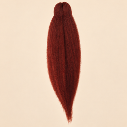 Jumbo Braid Pre-Stretched EVE 70 cm – 350 koperrood op beige achtergrond
