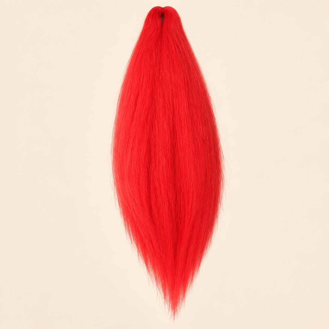 Jumbo Braid Pre-Stretched EVE 70 cm – Red rood op beige achtergrond