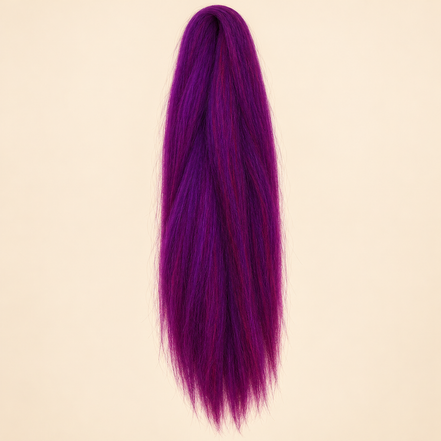 Jumbo Braid Pre-Stretched RastAfri 65 cm – GrapeCrush druivenpaars op beige achtergrond