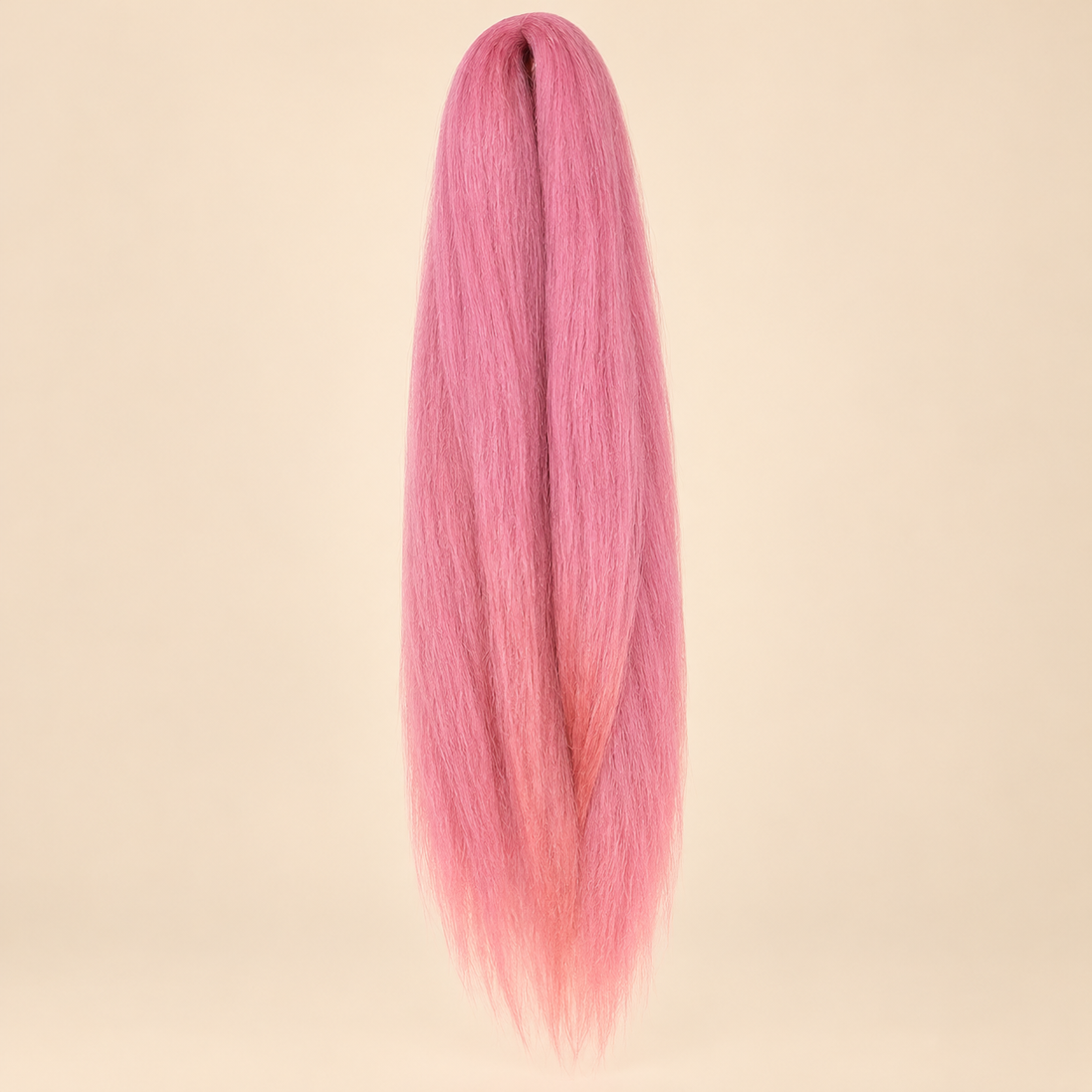 Jumbo Braid Pre-Stretched RastAfri 65 cm – M.PinkPassion roze op beige achtergrond