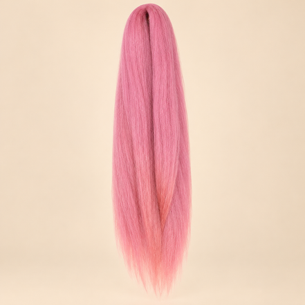 Jumbo Braid Pre-Stretched RastAfri 65 cm – M.PinkPassion roze op beige achtergrond