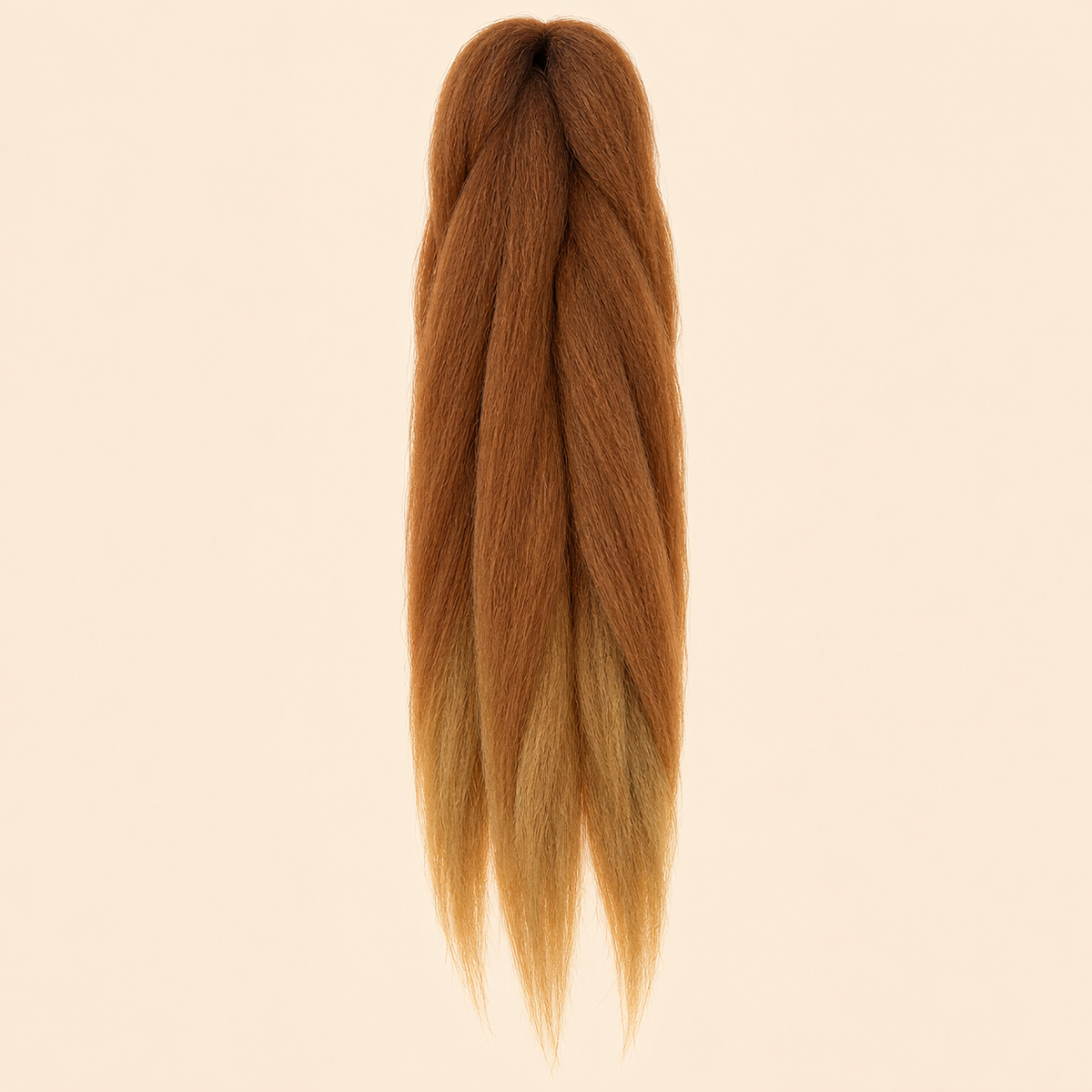 Jumbo Braid Pre-Stretched RastAfri 65 cm – BT30/27 koperbruin-honingblond op beige achtergrond