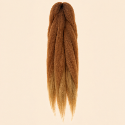 Jumbo Braid Pre-Stretched RastAfri 65 cm – BT30/27 koperbruin-honingblond op beige achtergrond
