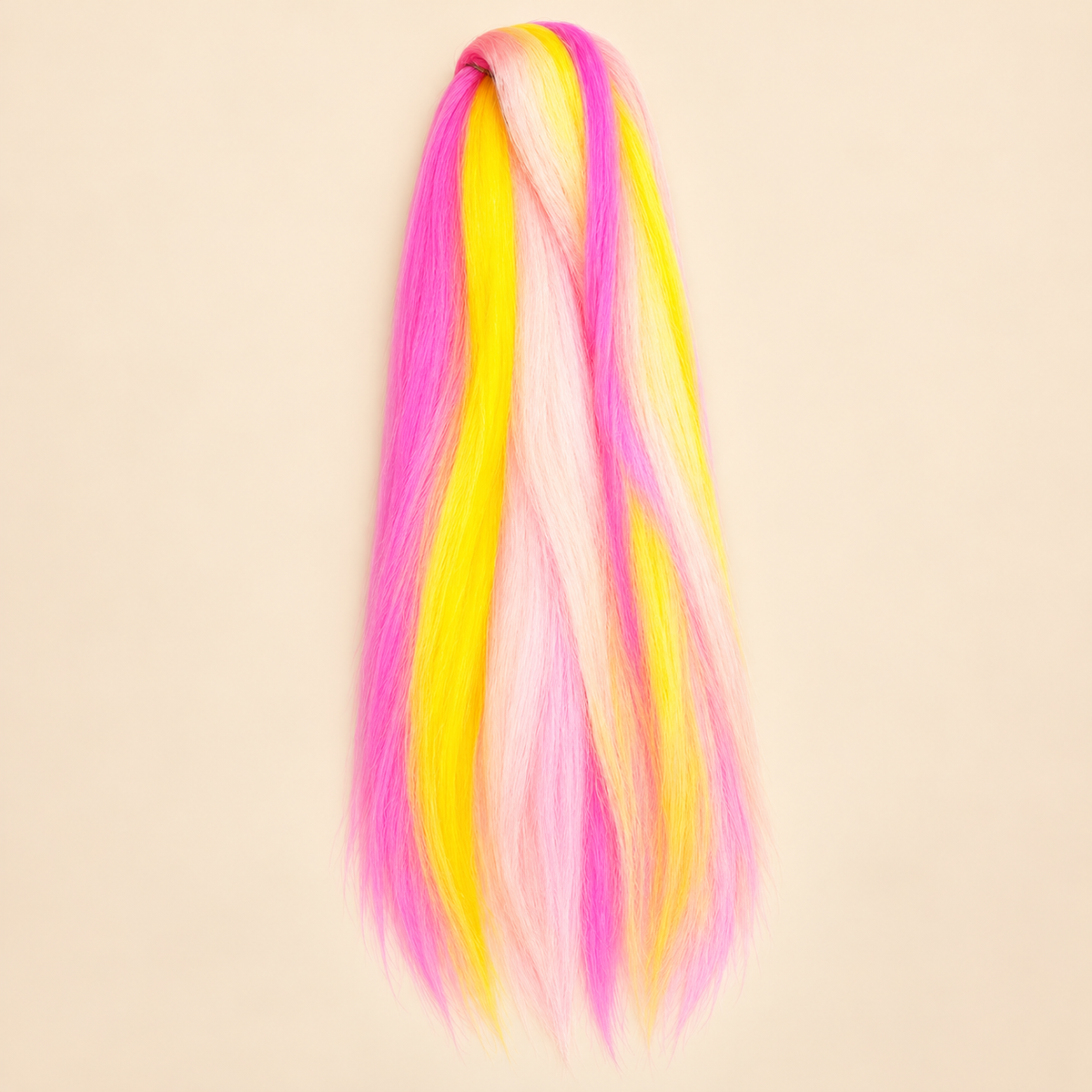 Jumbo Braid Pre-Stretched RastAfri 65 cm – F.PassionFruit roze-geel op beige achtergrond