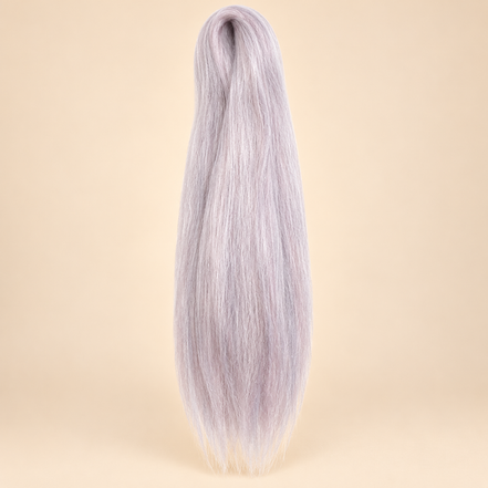 Jumbo Braid Pre-Stretched RastAfri 65 cm – P.Purple pastellila op beige achtergrond
