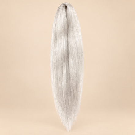 Jumbo Braid Pre-Stretched RastAfri 65 cm – 60 zilvergrijs op beige achtergrond