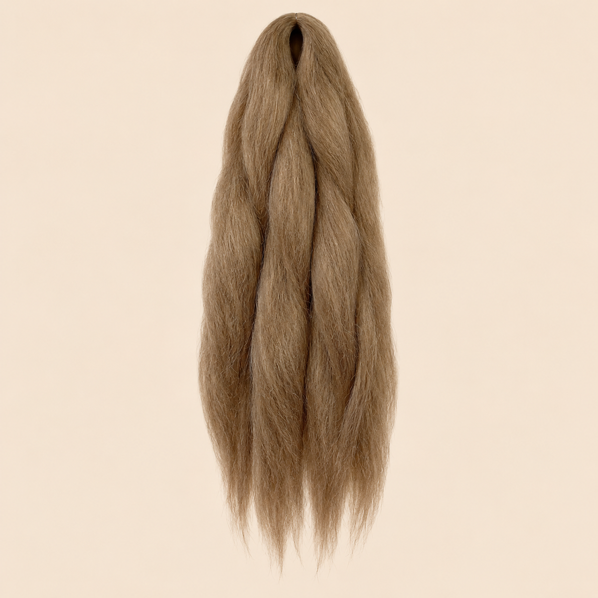Jumbo Braid Pre-Stretched RastAfri 65 cm – 12 lichtbruin op beige achtergrond