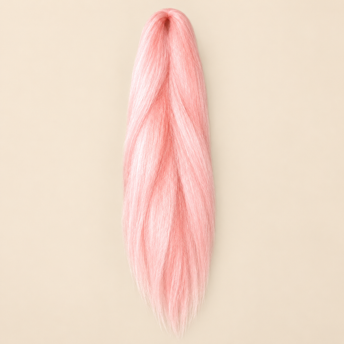 Jumbo Braid Pre-Stretched RastAfri 65 cm – L.Pink lichtroze op beige achtergrond