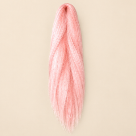 Jumbo Braid Pre-Stretched RastAfri 65 cm – L.Pink lichtroze op beige achtergrond