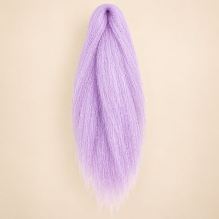 Jumbo Braid Pre-Stretched RastAfri 65 cm – L.Purple lichtlila op beige achtergrond