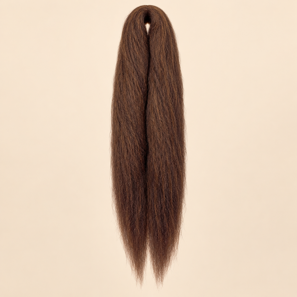 Jumbo Braid Pre-Stretched RastAfri 65 cm – M2/30 bruin gemêleerd op beige achtergrond
