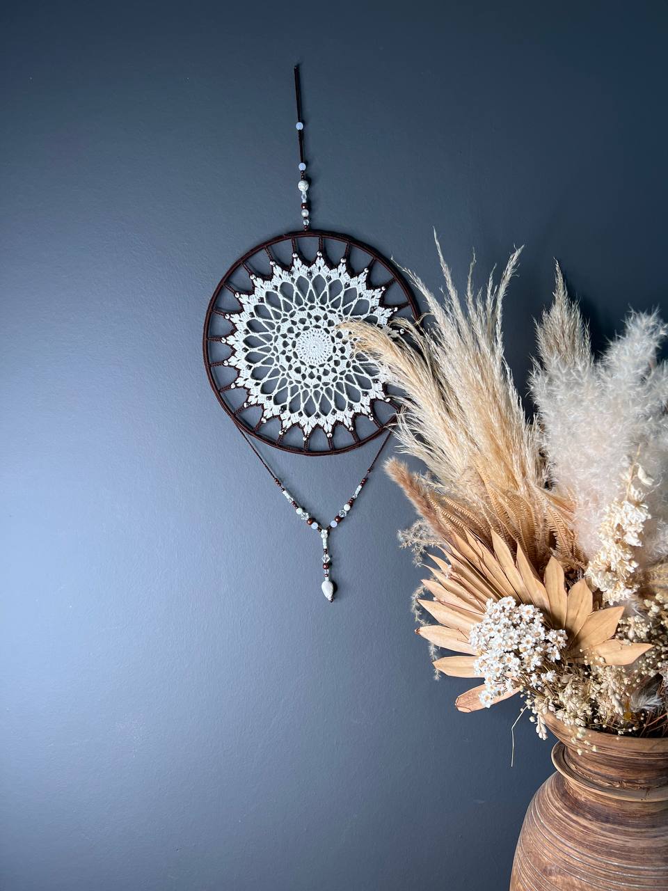Dromenvanger Simple Brown 25cm handgemaakte dreamcatcher - De HaarBoetiek