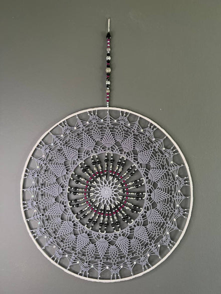 Purple & black beaded 50cm | Bestel vóór 12:00, morgen stralen! | De haarboetiek.nl