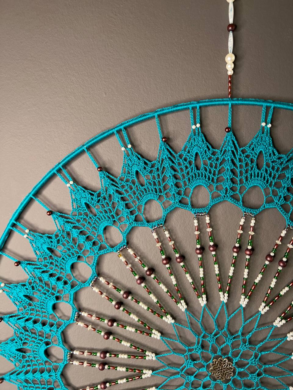Dromenvanger Turquoise 60cm – Handgemaakte Dreamcatcher