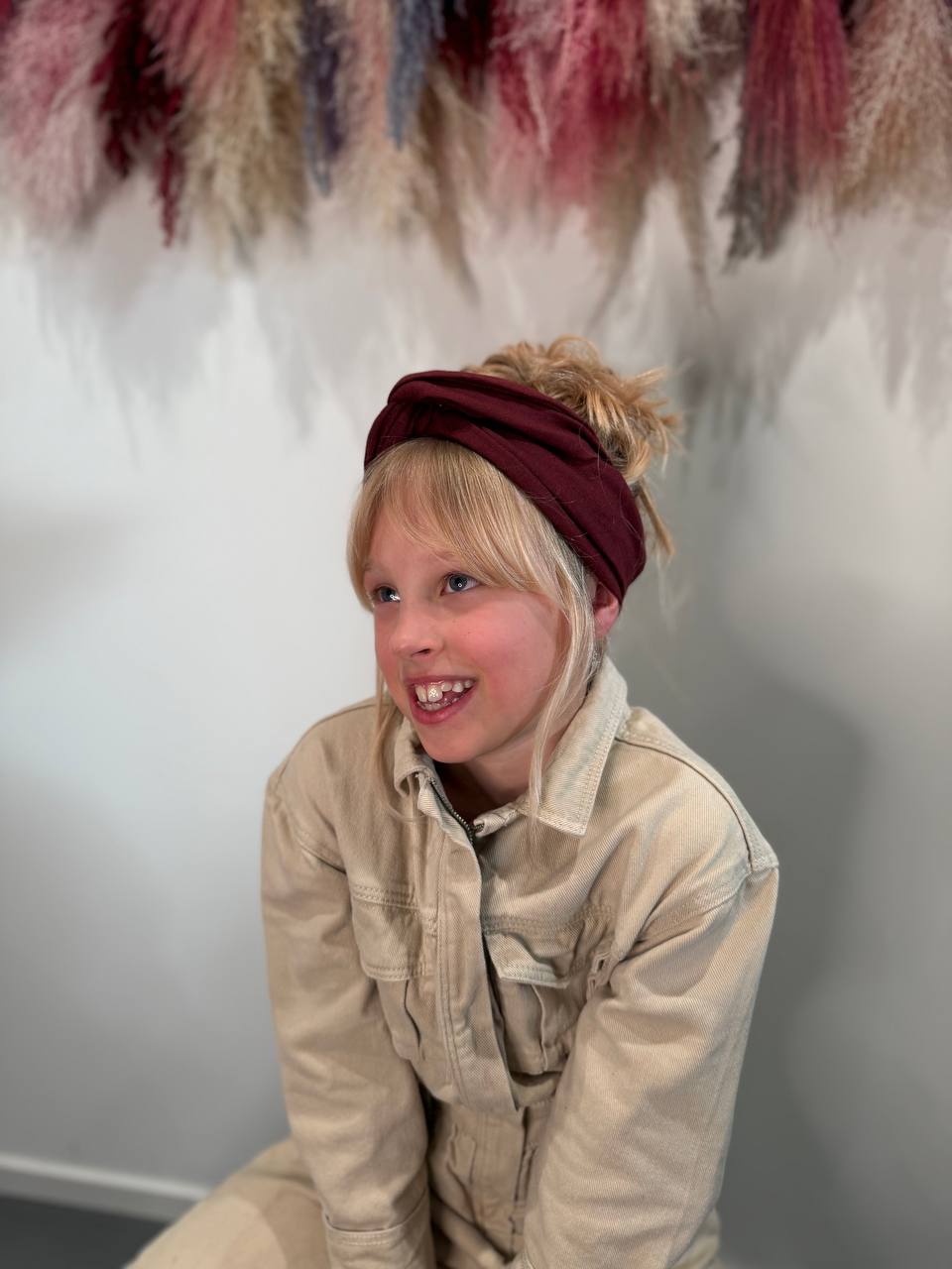 Bordeaux bandeau haarband voor kinderen