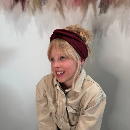 Bordeaux bandeau haarband voor kinderen
