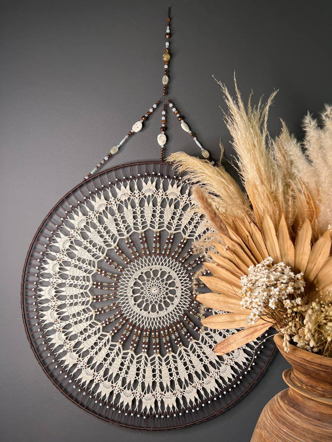 Brown & Off white 60cm | Bestel vóór 12:00, morgen stralen! | De haarboetiek.nl