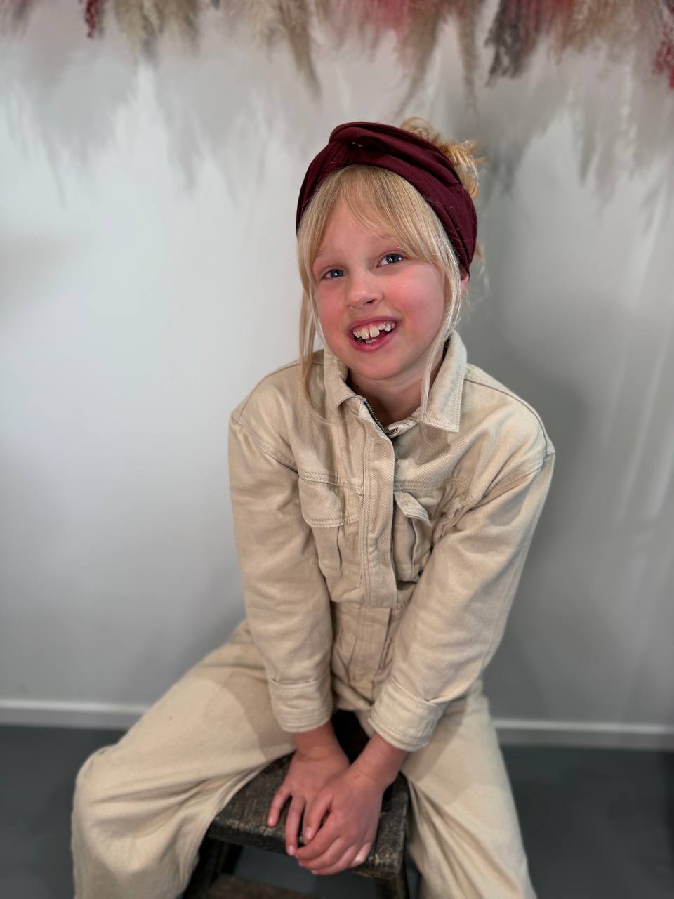 Bordeaux bandeau haarband voor kinderen