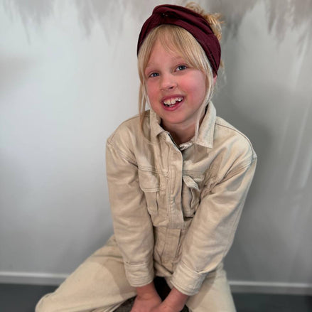 Bordeaux bandeau haarband voor kinderen