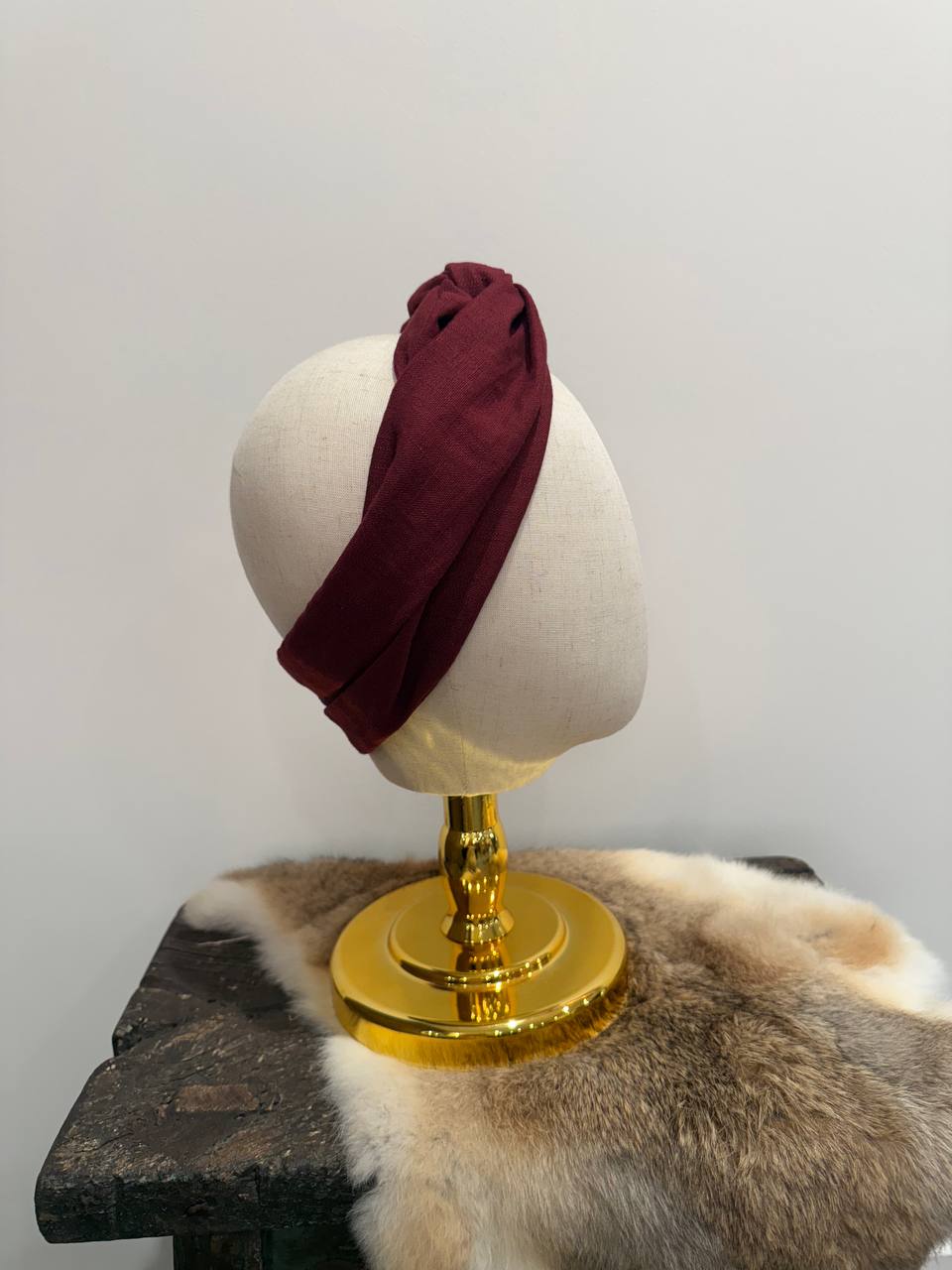 Bordeaux bandeau haarband voor dames