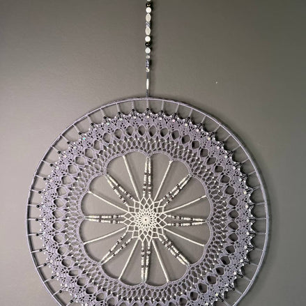 Dromenvanger Purple Greyish 55cm – Handgemaakte Dreamcatcher