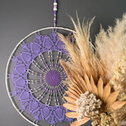 Dromenvanger Lila Beaded 55cm handgemaakte dreamcatcher - De HaarBoetiek