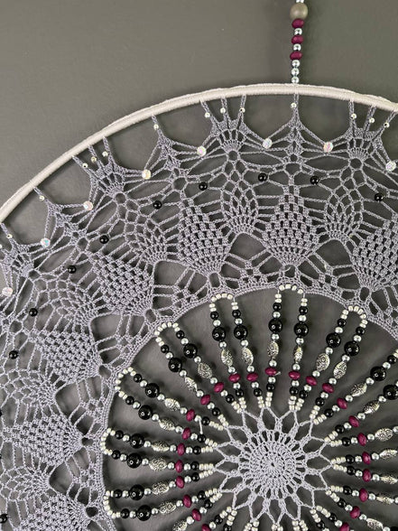 Purple & black beaded 50cm | Bestel vóór 12:00, morgen stralen! | De haarboetiek.nl