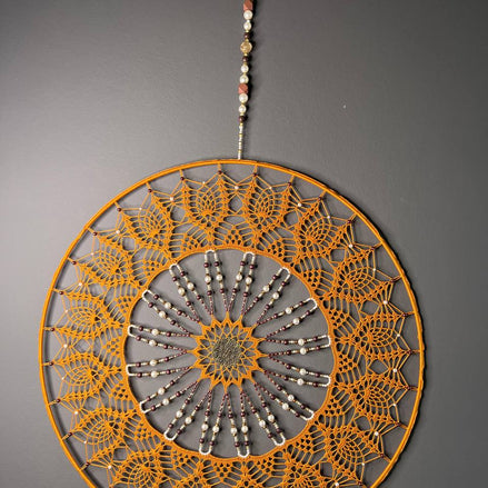 Dromenvanger Orange Brownish 60cm – Handgemaakte Dreamcatcher