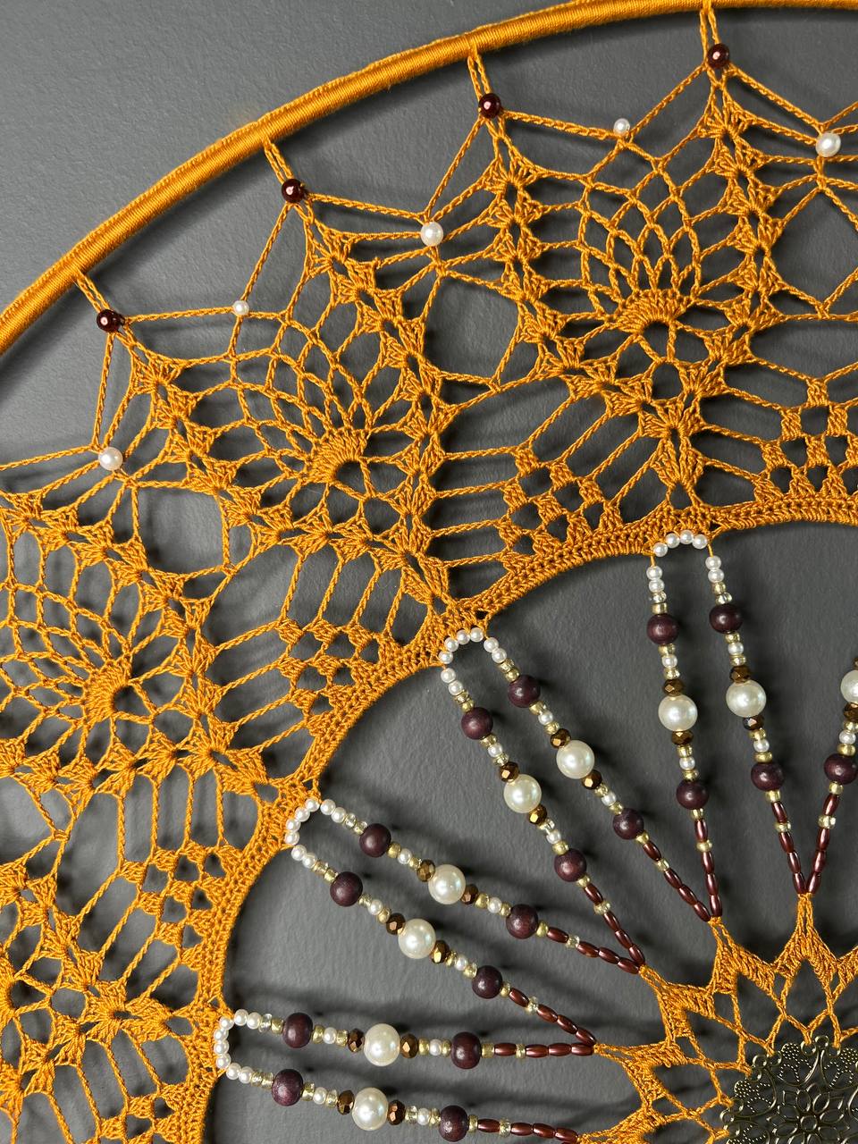Dromenvanger Orange Brownish 60cm – Handgemaakte Dreamcatcher