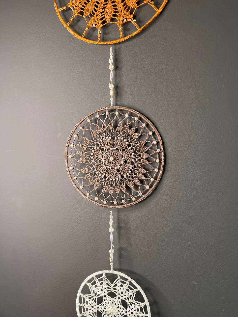 Dromenvanger Three in a Row 118cm – Handgemaakte Dreamcatcher