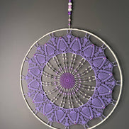 Dromenvanger Lila Beaded 55cm – Handgemaakte Dreamcatcher